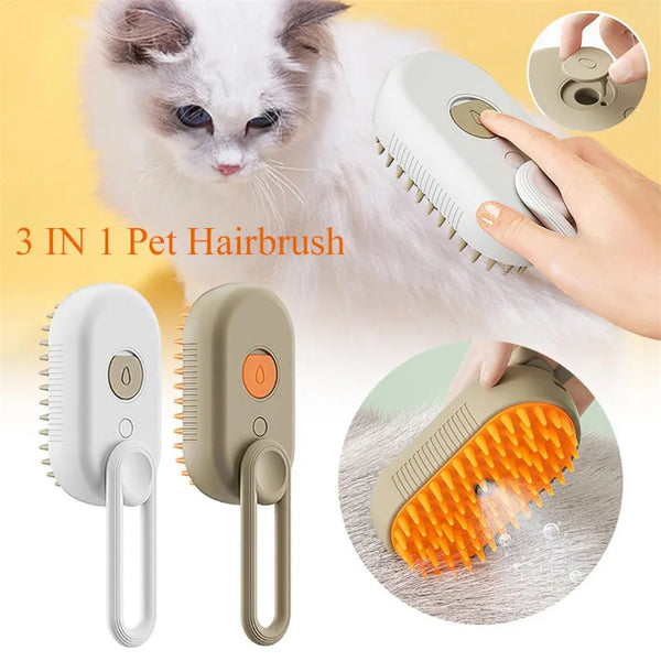 3-in-1 Electric Pet Steam Brush