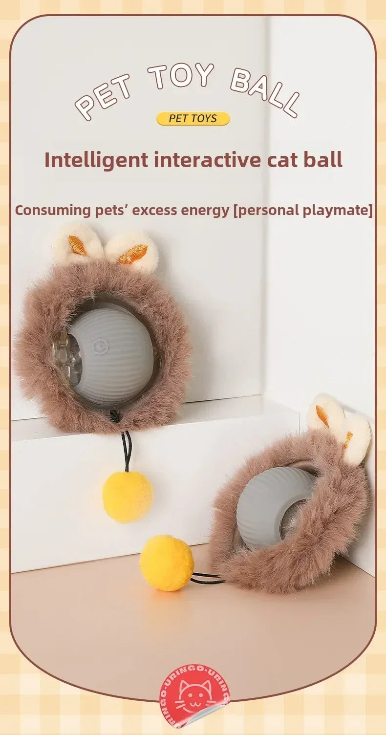 Electric Rolling Toy with Tail for Cats