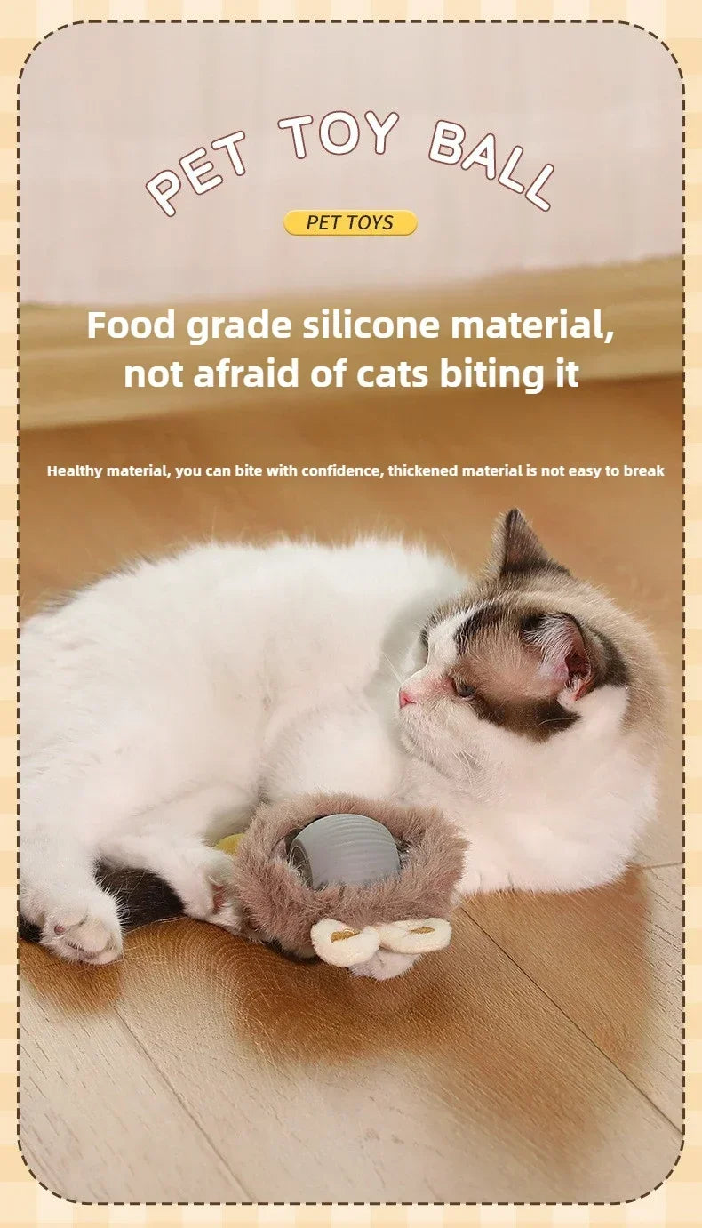 Electric Rolling Toy with Tail for Cats