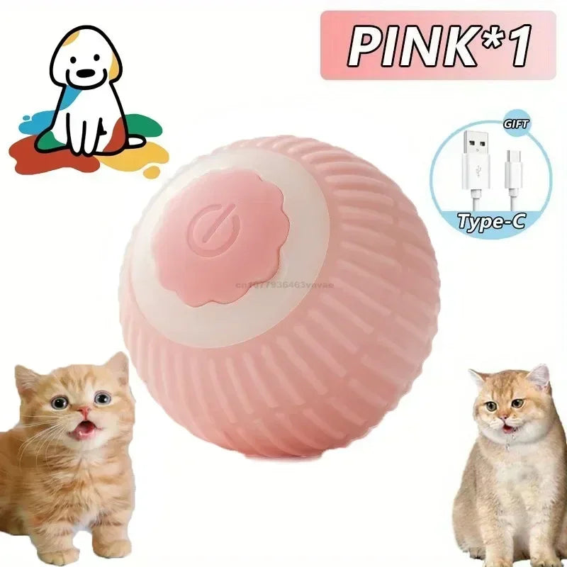 Electric Rolling Toy with Tail for Cats